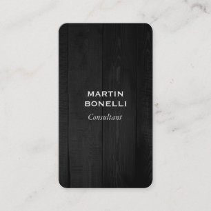 Tarjeta De Visita Elegante Llanura de Madera Gris Moderna Minimalist