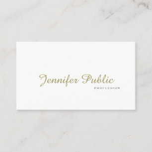 Tarjeta De Visita Elegante Llanura Profesional Profesional De Oro Bl
