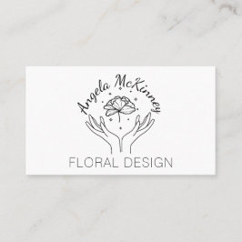 Tarjeta De Visita Elegante logo de Boho Hands & Flower Florist