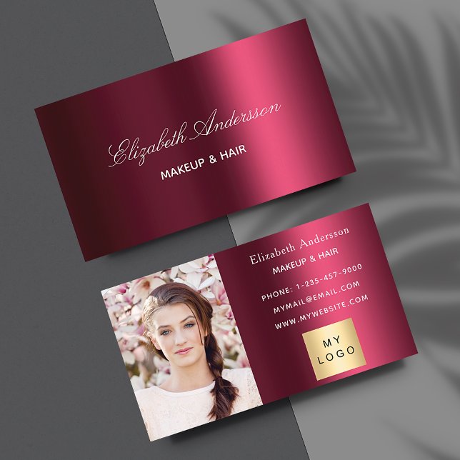 Tarjeta De Visita Elegante logo de foto de Borgoña (Subido por el creador)