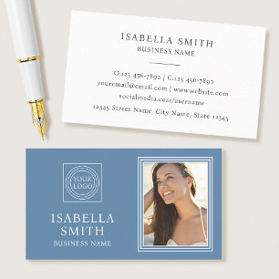 Tarjeta De Visita Elegante logo de foto personalizado profesional az