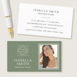 Tarjeta De Visita Elegante logo de foto personalizado profesional ve