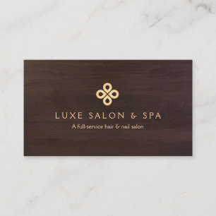 Tarjeta De Visita ELEGANTE LOGO DE GOLD CLOVER para Salon, Spa
