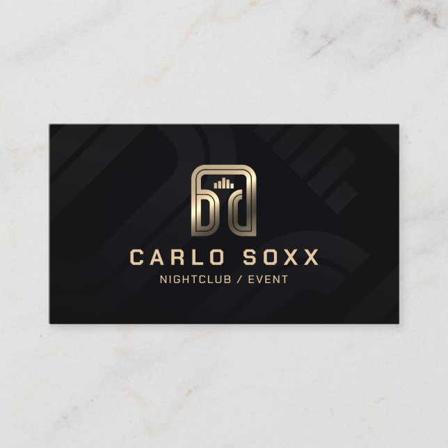 Tarjeta De Visita Elegante logo moderno dorado oscuro (Anverso)