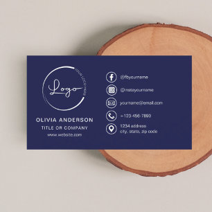 Tarjeta De Visita Elegante logo profesional con iconos de medios soc