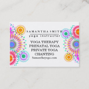 Tarjeta De Visita Elegante Logo Yoga Meditación Flores de Loto