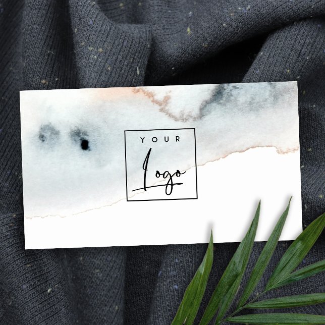 Tarjeta De Visita Elegante Logotipo acuático Aqua Blue Gold (Subido por el creador)