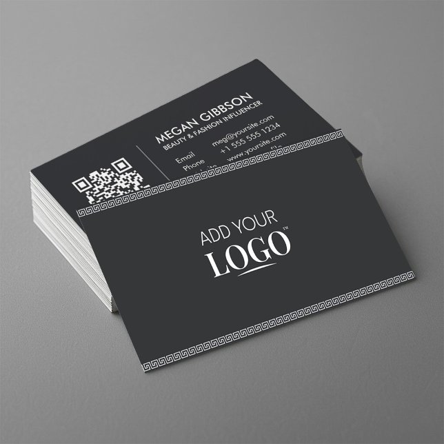 Tarjeta De Visita Elegante logotipo comercial moderno Código QR Mean (Subido por el creador)