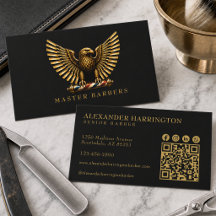 Elegante logotipo de águila dorada para barbería d