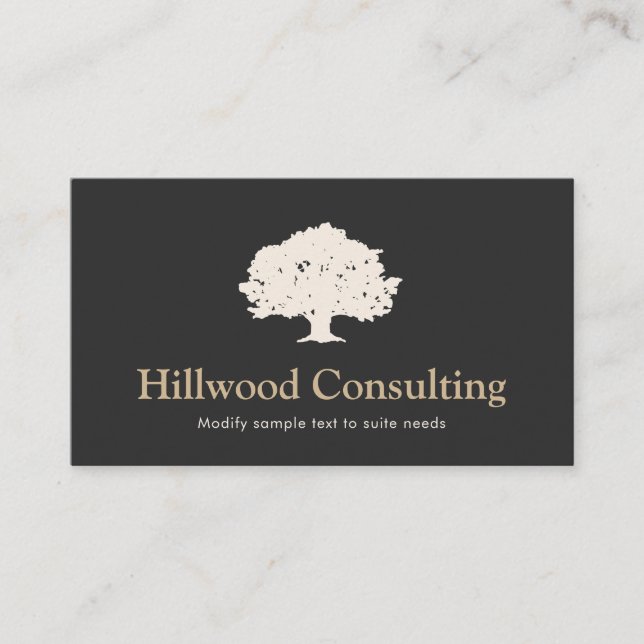Tarjeta De Visita Elegante Logotipo de árbol profesional (Anverso)