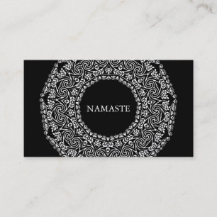 Tarjeta De Visita Elegante logotipo de arte Mandala en blanco y negr