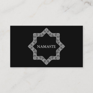 Tarjeta De Visita Elegante logotipo de arte Mandala en blanco y negr