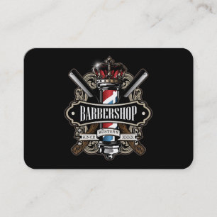 Tarjeta De Visita Elegante logotipo de Barbershop Personalice