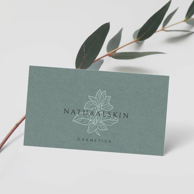 Tarjeta De Visita Elegante logotipo de belleza floral verde (Subido por el creador)
