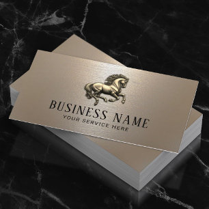 Tarjeta De Visita Elegante Logotipo de Caballo Ecuestre Formación Ec