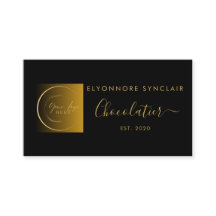 Elegante logotipo de chocolatería con escritura en