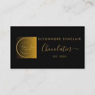 Tarjeta De Visita Elegante logotipo de chocolatería con escritura en