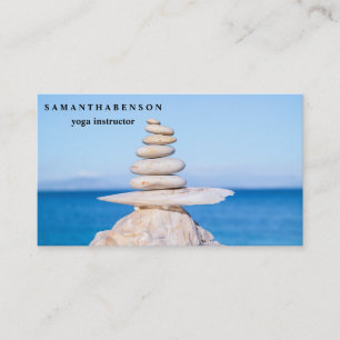 Tarjeta De Visita Elegante logotipo de color agua Zen Yoga Sanación