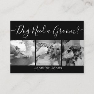 Tarjeta De Visita Elegante logotipo de combinación de perro negro y 