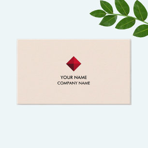 Tarjeta De Visita Elegante logotipo de diamante de color burdeos en 