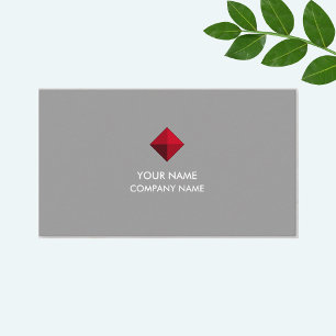 Tarjeta De Visita Elegante logotipo de diamante de color burgundy en