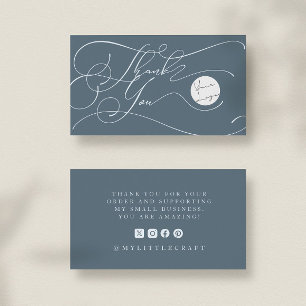 Tarjeta De Visita Elegante logotipo de escritura en azul pequeño agr