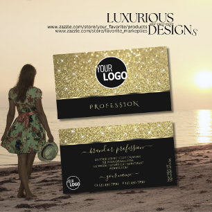 Tarjeta De Visita Elegante logotipo de estrellas Luminosas Purpurina
