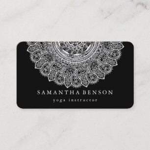 Tarjeta De Visita Elegante logotipo de flor de loto de mandala instr