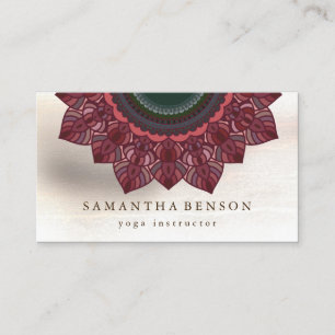 Tarjeta De Visita Elegante logotipo de flor de loto de mandala instr