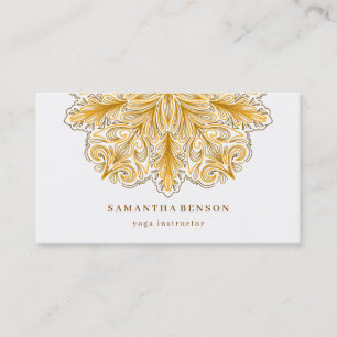 Tarjeta De Visita Elegante logotipo de flor de loto Yoga
