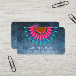 Tarjeta De Visita Elegante logotipo de flor de loto Yoga