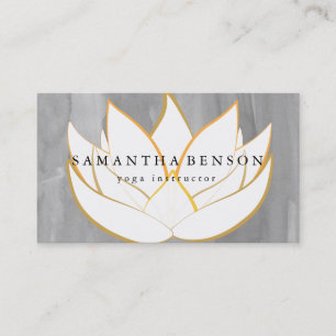 Tarjeta De Visita Elegante logotipo de flor en blanco y negro Yoga