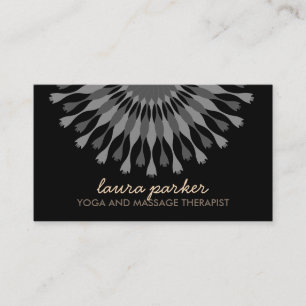 Tarjeta De Visita Elegante Logotipo de Flor Logotipo de Yoga Sanació