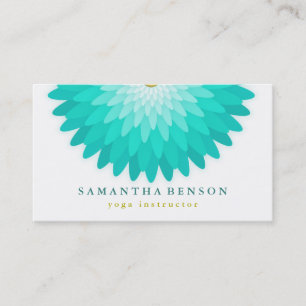 Tarjeta De Visita Elegante Logotipo de Flor Lotus Yoga