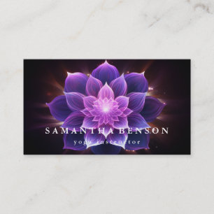 Tarjeta De Visita Elegante Logotipo de Flor Lotus Yoga