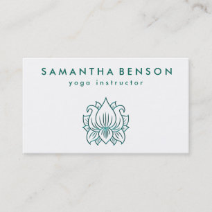 Tarjeta De Visita Elegante Logotipo de Flor Lotus Yoga