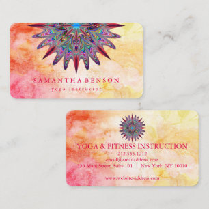 Tarjeta De Visita Elegante Logotipo de Flor Lotus Yoga