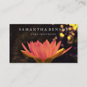 Tarjeta De Visita Elegante Logotipo de Flor Lotus Yoga