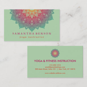 Tarjeta De Visita Elegante Logotipo de Flor Lotus Yoga