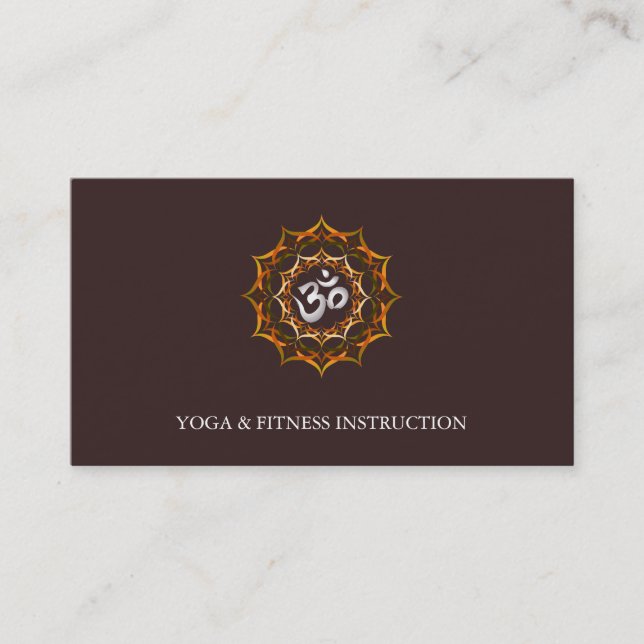 Tarjeta De Visita Elegante Logotipo de Flor Lotus Yoga (Anverso)