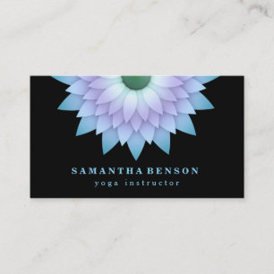 Tarjeta De Visita Elegante Logotipo de Flor Lotus Yoga
