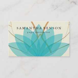 Tarjeta De Visita Elegante Logotipo de Flor Lotus Yoga