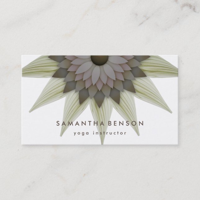 Tarjeta De Visita Elegante Logotipo de Flor Lotus Yoga (Anverso)