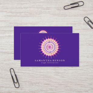 Tarjeta De Visita Elegante Logotipo de Flor Lotus Yoga