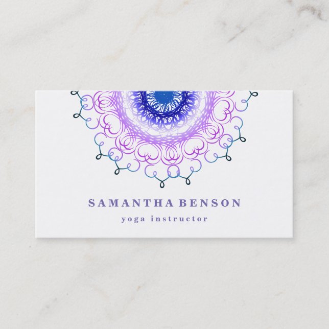 Tarjeta De Visita Elegante Logotipo de Flor Lotus Yoga (Anverso)