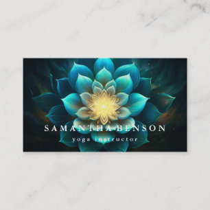 Tarjeta De Visita Elegante Logotipo de Flor Lotus Yoga