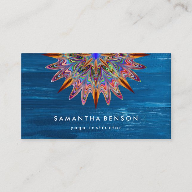 Tarjeta De Visita Elegante Logotipo de Flor Lotus Yoga (Anverso)
