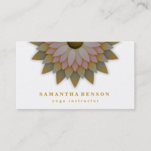 Tarjeta De Visita Elegante Logotipo de Flor Lotus Yoga