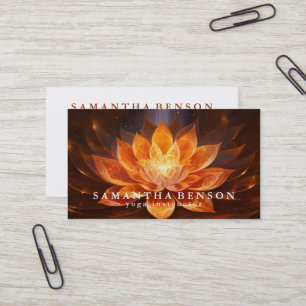 Tarjeta De Visita Elegante Logotipo de Flor Lotus Yoga