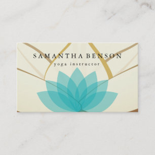 Tarjeta De Visita Elegante Logotipo de Flor Lotus Yoga